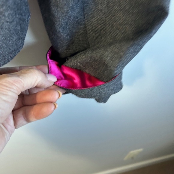 Vintage Valentino Crop Blazer, charcoal, wool, Size 10 - Picture 4 of 12